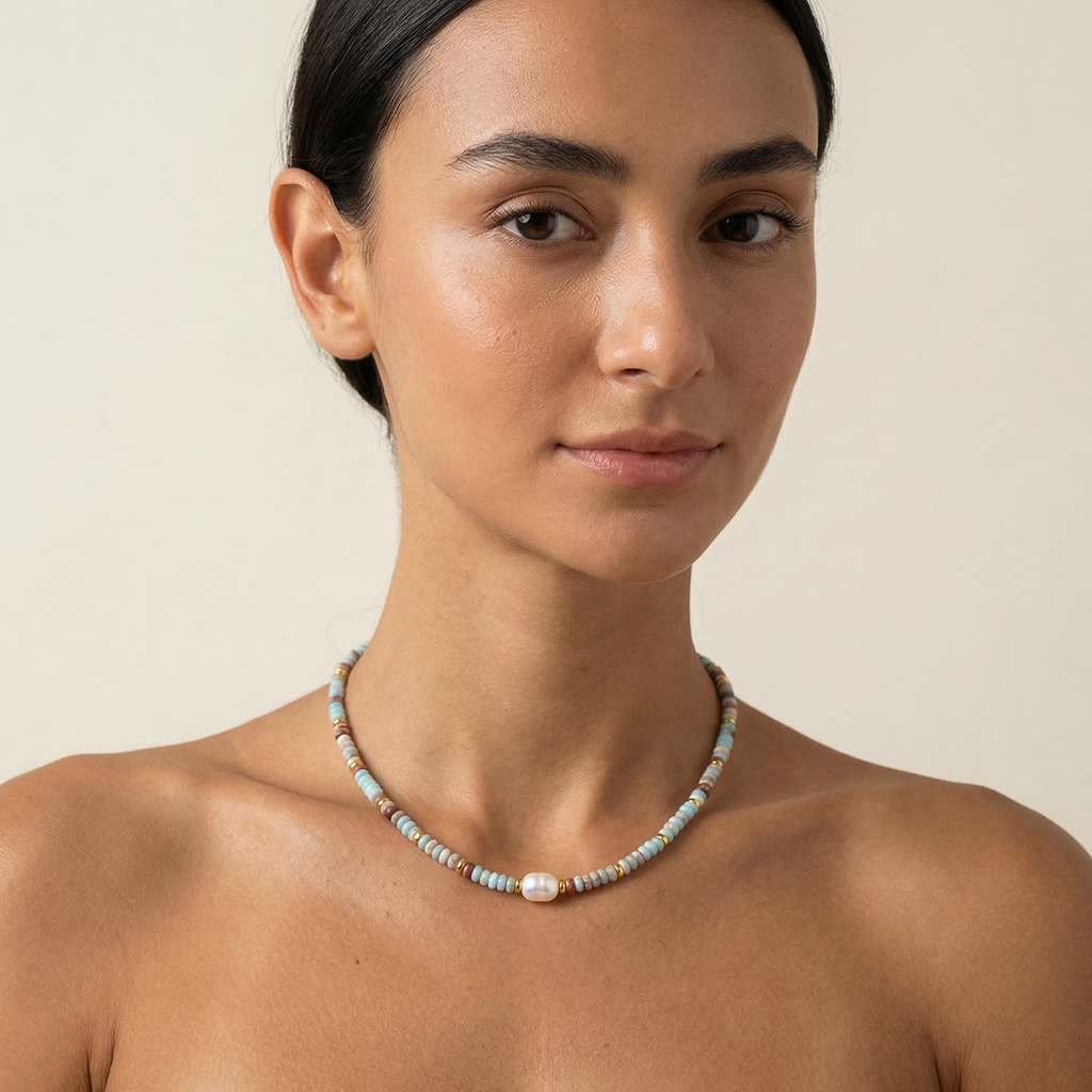 Aurelia Baroque Pearl Beaded Necklace