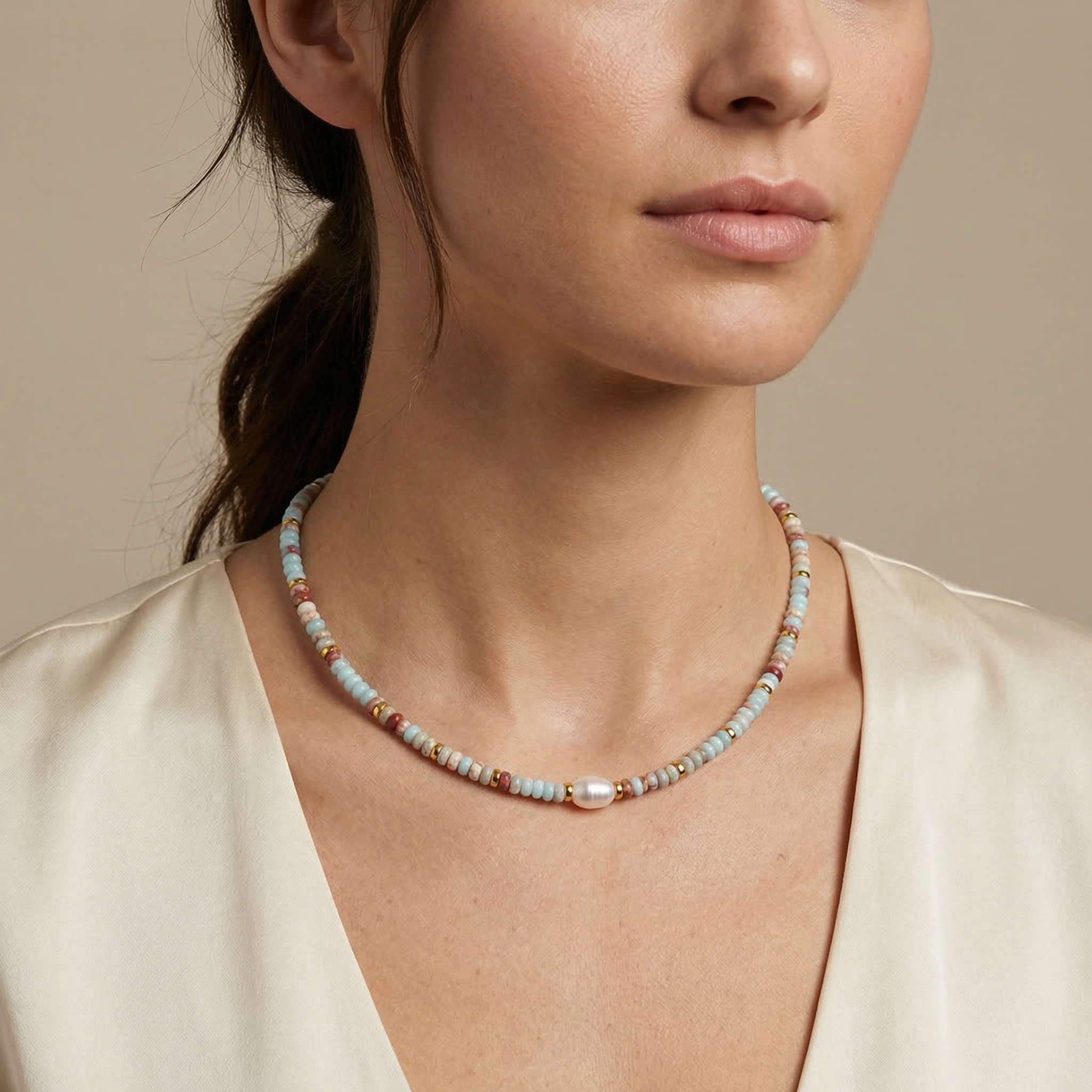 Aurelia Baroque Pearl Beaded Necklace