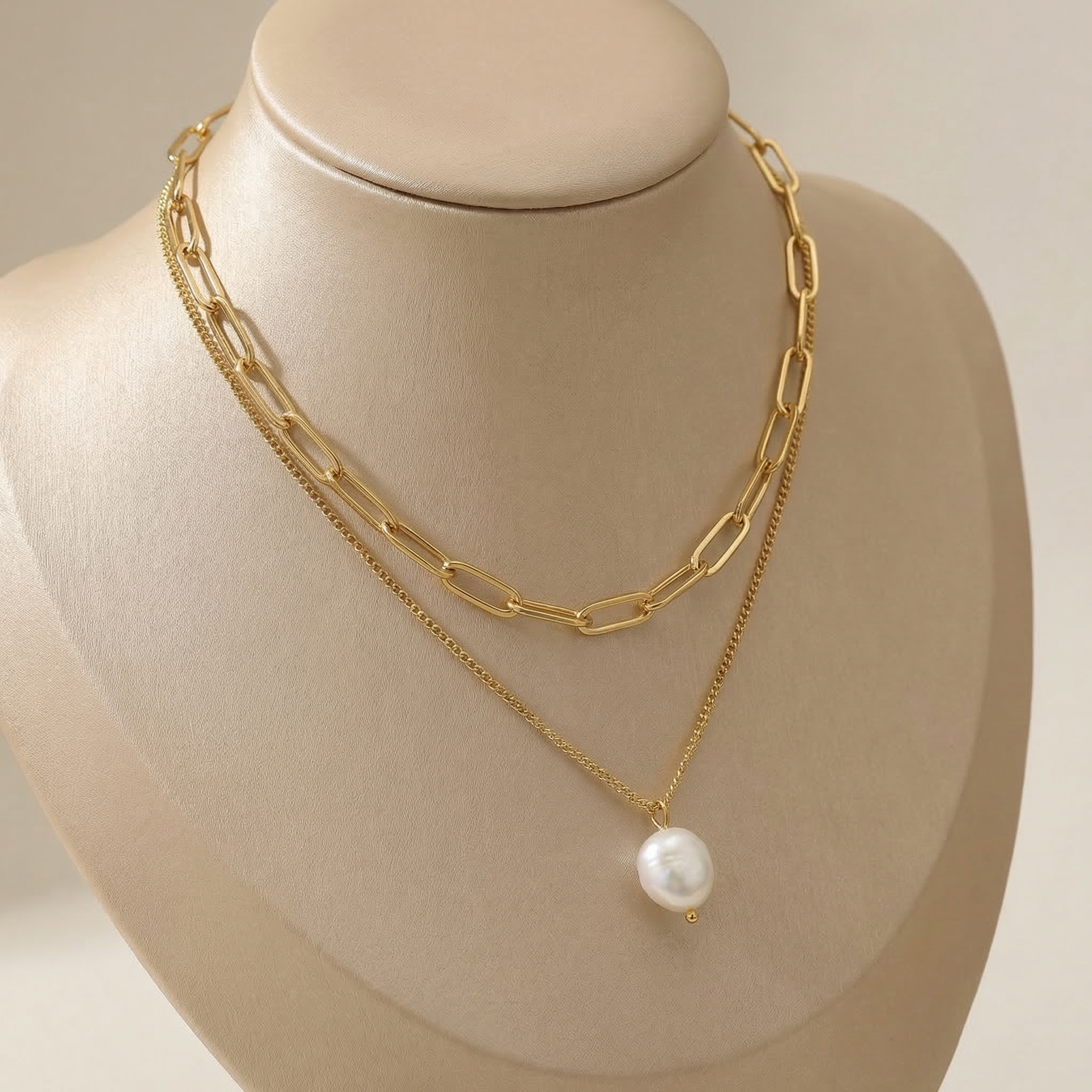 Aurielle Layered Pearl Necklace