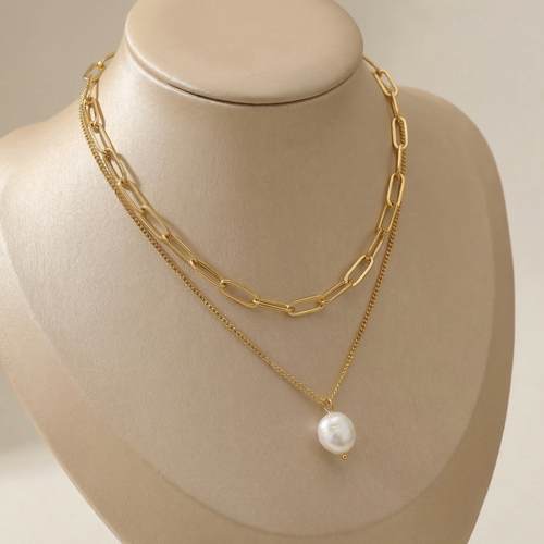 Aurielle Layered Pearl Necklace